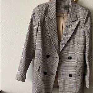 Vintage Eclectic Grandpa Fall Plaid Double Breasted Blazer